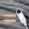 imageBedsure Electric Blanket King Size  Dual Control Heated Blanket King Size Fast Heating with 10 Time Settings ampamp 10 Heat Settings Warm Gift for Grandma 100x90 inches Grey01  Grey