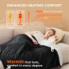 imageBedsure Electric Blanket King Size  Dual Control Heated Blanket King Size Fast Heating with 10 Time Settings ampamp 10 Heat Settings Warm Gift for Grandma 100x90 inches Grey06  Black