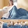 imageBedsure Electric Blanket King Size  Dual Control Heated Blanket King Size Fast Heating with 10 Time Settings ampamp 10 Heat Settings Warm Gift for Grandma 100x90 inches Grey05  Blue