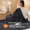 imageBedsure Electric Blanket King Size  Dual Control Heated Blanket King Size Fast Heating with 10 Time Settings ampamp 10 Heat Settings Warm Gift for Grandma 100x90 inches Grey12  Dark Grey