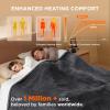 imageBedsure Electric Blanket King Size  Dual Control Heated Blanket King Size Fast Heating with 10 Time Settings ampamp 10 Heat Settings Warm Gift for Grandma 100x90 inches Grey12  Dark Grey