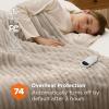 imageBedsure Electric Blanket Twin  Soft Ribbed Flannel Heated Blanket Heating Blanket with 10 Time Settings 6 Heat Settings and 8 hrs Timer Auto Shut Off 62x84 inches Grey11  Linen