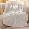 imageBedsure Electric Blanket Twin  Soft Ribbed Flannel Heated Blanket Heating Blanket with 10 Time Settings 6 Heat Settings and 8 hrs Timer Auto Shut Off 62x84 inches Grey03  Cream