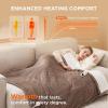 imageBedsure Electric Blanket Twin  Soft Ribbed Flannel Heated Blanket Heating Blanket with 10 Time Settings 6 Heat Settings and 8 hrs Timer Auto Shut Off 62x84 inches Grey06  Brown