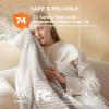 imageBedsure Electric Blanket Twin  Soft Ribbed Flannel Heated Blanket Heating Blanket with 10 Time Settings 6 Heat Settings and 8 hrs Timer Auto Shut Off 62x84 inches Grey03  Cream