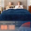 imageBedsure Electric Blanket Twin  Soft Ribbed Flannel Heated Blanket Heating Blanket with 10 Time Settings 6 Heat Settings and 8 hrs Timer Auto Shut Off 62x84 inches Grey04  Navy