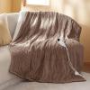 imageBedsure Electric Blanket Twin  Soft Ribbed Flannel Heated Blanket Heating Blanket with 10 Time Settings 6 Heat Settings and 8 hrs Timer Auto Shut Off 62x84 inches Grey06  Brown