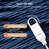 imageBedsure Electric Blanket Twin  Soft Ribbed Flannel Heated Blanket Heating Blanket with 10 Time Settings 6 Heat Settings and 8 hrs Timer Auto Shut Off 62x84 inches Grey04  Navy