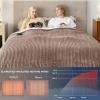 imageBedsure Electric Blanket Twin  Soft Ribbed Flannel Heated Blanket Heating Blanket with 10 Time Settings 6 Heat Settings and 8 hrs Timer Auto Shut Off 62x84 inches Grey06  Brown