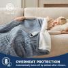 imageBedsure Electric Blanket Twin  Soft Ribbed Flannel Heated Blanket Heating Blanket with 10 Time Settings 6 Heat Settings and 8 hrs Timer Auto Shut Off 62x84 inches Grey01  Grey