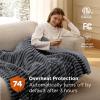 imageBedsure Electric Blanket Twin  Soft Ribbed Flannel Heated Blanket Heating Blanket with 10 Time Settings 6 Heat Settings and 8 hrs Timer Auto Shut Off 62x84 inches Grey08  Grey