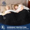 imageBedsure Electric Blanket Twin  Soft Ribbed Flannel Heated Blanket Heating Blanket with 10 Time Settings 6 Heat Settings and 8 hrs Timer Auto Shut Off 62x84 inches Grey07  Black