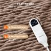 imageBedsure Electric Blanket Twin  Soft Ribbed Flannel Heated Blanket Heating Blanket with 10 Time Settings 6 Heat Settings and 8 hrs Timer Auto Shut Off 62x84 inches Grey06  Brown