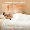 imageBedsure Electric Blanket Twin  Soft Ribbed Flannel Heated Blanket Heating Blanket with 10 Time Settings 6 Heat Settings and 8 hrs Timer Auto Shut Off 62x84 inches Grey13  White