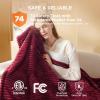 imageBedsure Electric Blanket Twin  Soft Ribbed Flannel Heated Blanket Heating Blanket with 10 Time Settings 6 Heat Settings and 8 hrs Timer Auto Shut Off 62x84 inches Grey05  Burgundy