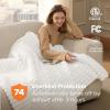 imageBedsure Electric Blanket Twin  Soft Ribbed Flannel Heated Blanket Heating Blanket with 10 Time Settings 6 Heat Settings and 8 hrs Timer Auto Shut Off 62x84 inches Grey13  White