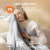 imageBedsure Electric Blanket Twin  Soft Ribbed Flannel Heated Blanket Heating Blanket with 10 Time Settings 6 Heat Settings and 8 hrs Timer Auto Shut Off 62x84 inches Grey02  Harbor Mist