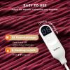 imageBedsure Electric Blanket Twin  Soft Ribbed Flannel Heated Blanket Heating Blanket with 10 Time Settings 6 Heat Settings and 8 hrs Timer Auto Shut Off 62x84 inches Grey05  Burgundy