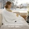 imageBedsure Electric Blanket Twin  Soft Ribbed Flannel Heated Blanket Heating Blanket with 10 Time Settings 6 Heat Settings and 8 hrs Timer Auto Shut Off 62x84 inches Grey13  White
