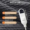 imageBedsure Electric Foot Warmer Bed Foot Warmer Fast Heating Versatile Extra Large Heating Pad for Feet Back and Full Body Gifts for Women Men and Mom Auto Shut Off 20x33 Inches Charcoal Grey01  Charcoal Grey