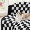 imageBedsure Fall Throw Blanket for Couch  Super Soft Cozy ampamp Warm Knit Checkered Blanket Breathable Lightweight ampamp Fluffy for Bed ampamp Sofa Gentlesoft Black 50x60 Inches01  Checkered Black