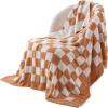 imageBedsure Fall Throw Blanket for Couch  Super Soft Cozy ampamp Warm Knit Checkered Blanket Breathable Lightweight ampamp Fluffy for Bed ampamp Sofa Gentlesoft Black 50x60 Inches01  Checkered Camel