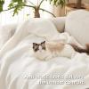 imageBedsure Fall Throw Blanket for Couch  Super Soft Cozy ampamp Warm Knit Checkered Blanket Breathable Lightweight ampamp Fluffy for Bed ampamp Sofa Gentlesoft Black 50x60 Inches02  Cream