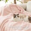 imageBedsure Fall Throw Blanket for Couch  Super Soft Cozy ampamp Warm Knit Checkered Blanket Breathable Lightweight ampamp Fluffy for Bed ampamp Sofa Gentlesoft Black 50x60 InchesCrystal Pink