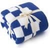 imageBedsure Fall Throw Blanket for Couch  Super Soft Cozy ampamp Warm Knit Checkered Blanket Breathable Lightweight ampamp Fluffy for Bed ampamp Sofa Gentlesoft Black 50x60 Inches01  Checkered High Tide
