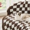 imageBedsure Fall Throw Blanket for Couch  Super Soft Cozy ampamp Warm Knit Checkered Blanket Breathable Lightweight ampamp Fluffy for Bed ampamp Sofa Gentlesoft Black 50x60 Inches01  Checkered Brown