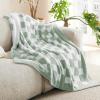 imageBedsure Fall Throw Blanket for Couch  Super Soft Cozy ampamp Warm Knit Checkered Blanket Breathable Lightweight ampamp Fluffy for Bed ampamp Sofa Gentlesoft Black 50x60 Inches01  Checkered Green