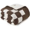 imageBedsure Fall Throw Blanket for Couch  Super Soft Cozy ampamp Warm Knit Checkered Blanket Breathable Lightweight ampamp Fluffy for Bed ampamp Sofa Gentlesoft Black 50x60 Inches01  Checkered Brown