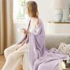imageBedsure Fall Throw Blanket for Couch  Super Soft Cozy ampamp Warm Knit Checkered Blanket Breathable Lightweight ampamp Fluffy for Bed ampamp Sofa Gentlesoft Black 50x60 Inches02  Purple