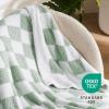 imageBedsure Fall Throw Blanket for Couch  Super Soft Cozy ampamp Warm Knit Checkered Blanket Breathable Lightweight ampamp Fluffy for Bed ampamp Sofa Gentlesoft Black 50x60 Inches01  Checkered Green