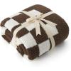 imageBedsure Fall Throw Blanket for Couch  Super Soft Cozy ampamp Warm Knit Checkered Blanket Breathable Lightweight ampamp Fluffy for Bed ampamp Sofa Gentlesoft Black 50x60 Inches01  Checkered Brown