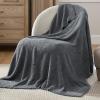 imageBedsure Fall Throw Blanket for Couch  Super Soft Cozy ampamp Warm Knit Checkered Blanket Breathable Lightweight ampamp Fluffy for Bed ampamp Sofa Gentlesoft Black 50x60 Inches02  Dark Grey