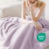 imageBedsure Fall Throw Blanket for Couch  Super Soft Cozy ampamp Warm Knit Checkered Blanket Breathable Lightweight ampamp Fluffy for Bed ampamp Sofa Gentlesoft Black 50x60 Inches02  Purple