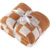 imageBedsure Fall Throw Blanket for Couch  Super Soft Cozy ampamp Warm Knit Checkered Blanket Breathable Lightweight ampamp Fluffy for Bed ampamp Sofa Gentlesoft Black 50x60 Inches01  Checkered Camel