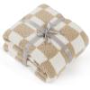 imageBedsure Fall Throw Blanket for Couch  Super Soft Cozy ampamp Warm Knit Checkered Blanket Breathable Lightweight ampamp Fluffy for Bed ampamp Sofa Gentlesoft Black 50x60 Inches01  Checkered Beige