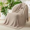 imageBedsure Fall Throw Blanket for Couch  Super Soft Cozy ampamp Warm Knit Checkered Blanket Breathable Lightweight ampamp Fluffy for Bed ampamp Sofa Gentlesoft Black 50x60 Inches02  Brown