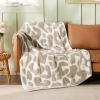 imageBedsure Fall Throw Blanket for Couch  Super Soft Cozy ampamp Warm Knit Checkered Blanket Breathable Lightweight ampamp Fluffy for Bed ampamp Sofa Gentlesoft Black 50x60 Inches03  Leopard Khaki
