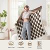 imageBedsure Fall Throw Blanket for Couch  Super Soft Cozy ampamp Warm Knit Checkered Blanket Breathable Lightweight ampamp Fluffy for Bed ampamp Sofa Gentlesoft Black 50x60 Inches01  Checkered Brown