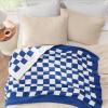 imageBedsure Fall Throw Blanket for Couch  Super Soft Cozy ampamp Warm Knit Checkered Blanket Breathable Lightweight ampamp Fluffy for Bed ampamp Sofa Gentlesoft Black 50x60 Inches01  Checkered High Tide