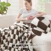 imageBedsure Fall Throw Blanket for Couch  Super Soft Cozy ampamp Warm Knit Checkered Blanket Breathable Lightweight ampamp Fluffy for Bed ampamp Sofa Gentlesoft Black 50x60 Inches01  Checkered Brown