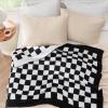 imageBedsure Fall Throw Blanket for Couch  Super Soft Cozy ampamp Warm Knit Checkered Blanket Breathable Lightweight ampamp Fluffy for Bed ampamp Sofa Gentlesoft Black 50x60 Inches01  Checkered Black