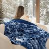 imageBedsure Faux Fur Heated Blanket Twin Size Fast Heating Electric Blanket Twin Size with 6 Heating Levels ampamp 10 Time Settings Cozy Gifts for Women Men 62x84 inches Denim Blue27  Denim Blue