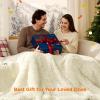 imageBedsure Faux Fur Heated Blanket Twin Size Fast Heating Electric Blanket Twin Size with 6 Heating Levels ampamp 10 Time Settings Cozy Gifts for Women Men 62x84 inches Denim Blue28  Cream