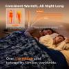 imageBedsure Faux Fur Heated Blanket Twin Size Fast Heating Electric Blanket Twin Size with 6 Heating Levels ampamp 10 Time Settings Cozy Gifts for Women Men 62x84 inches Denim Blue27  Denim Blue