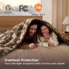 imageBedsure Faux Fur Heated Blanket Twin Size Fast Heating Electric Blanket Twin Size with 6 Heating Levels ampamp 10 Time Settings Cozy Gifts for Women Men 62x84 inches Denim Blue26  Dark Chocolate