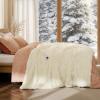 imageBedsure Faux Fur Heated Blanket Twin Size Fast Heating Electric Blanket Twin Size with 6 Heating Levels ampamp 10 Time Settings Cozy Gifts for Women Men 62x84 inches Denim Blue28  Cream